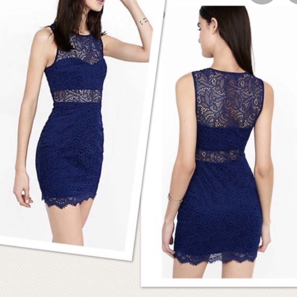 Navy Blue Lace Dress